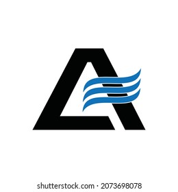 INITIALS A WATER LOGO VECTOR TEMPLATE