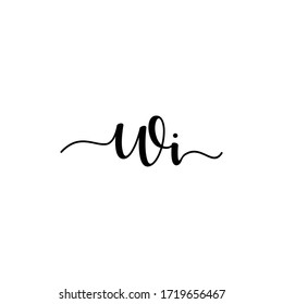 Initials WI minimalist vector letters
