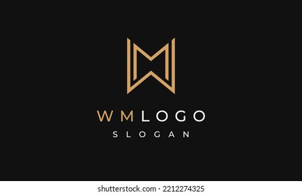 Initials WM Logo Design Vector Letters WM Monogram Symbol Template