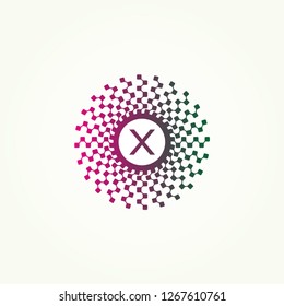 initials X , Connection icon templates , vector logo technology for business corporate , element illustration