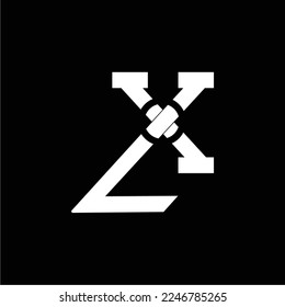 the initials x and l in black and white are simple and elegant, suitable for use in all fields that require beauty