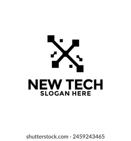 Initials X Technology logo, Modern Tech Initial logo template