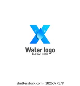 Initial X Wassertropfen Logo Creative Template Signatur Vektorgrafik
