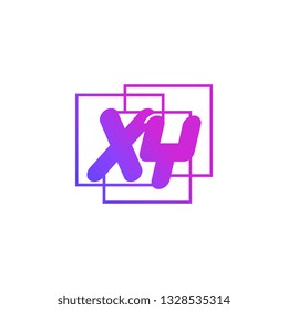 The initials X and Y colored gradient combination of blue and pink. XY vector design logo