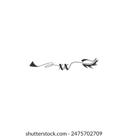 Initials XX calligraphy lettering beauty symbol