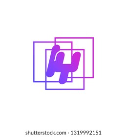 The initials I and Y colored gradient combination of blue and pink. IY vector design logo
