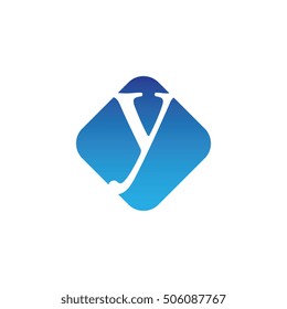 Initials y Lowercase Diamond Logotype Logo Vector