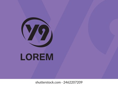 The initials y9 or yg, a simple logo with the concept of lowercase letters and not connecting each other, are framed with a cool circle