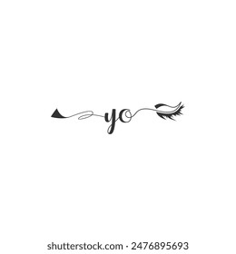 Initials YO calligraphy lettering beauty symbol