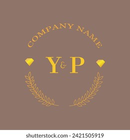 Initials YP letter monogram diamond gold company luxury