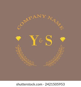Initials YS letter monogram diamond gold company luxury