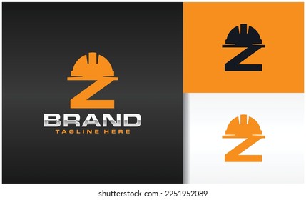 initials Z cap construction logo