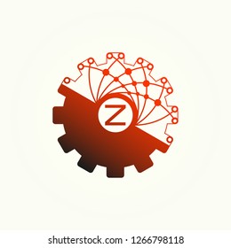initials Z , Circuit and Gear icon templates, vector logo technology for business corporate , elements, illustrations