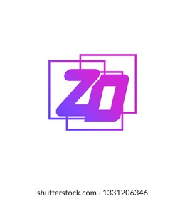 The initials Z and D colored gradient combination of blue and pink. ZD vector design logo