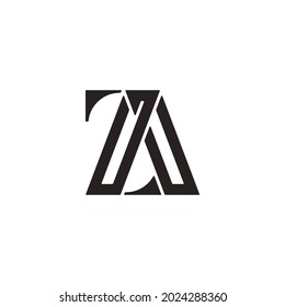 Initials ZA or AZ Monogram Logo, Suitable for any business with ZA or AZ initials.