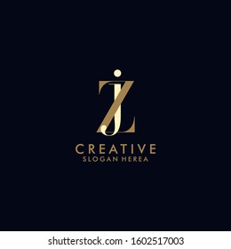 Initials Zj Logo Creative Template Sign Vector