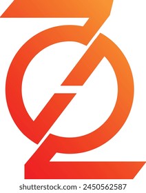 Initials ZO letters logo design. OZ logo orange color template victor icon design
