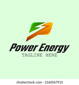 Initian P and energy symbol logo design