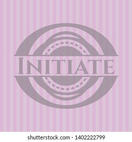 Initiate retro pink emblem. Vector Illustration. Detailed.