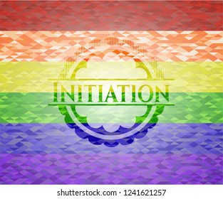 Initiation lgbt colors emblem 