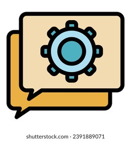 Initiative chat thinking icon outline vector. Critical think. Mind business color flat