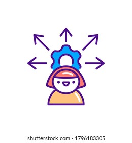 Initiative color line icon. Soft skills. Pictogram for web, mobile app, promo. UI UX design element