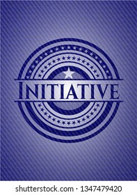 Initiative emblem with denim texture