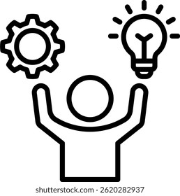 Ilustración vectorial de línea de icono de iniciativa