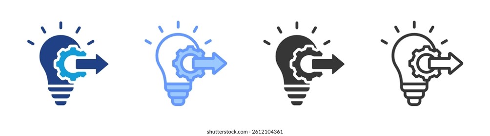 Initiative icon set multiple style collection