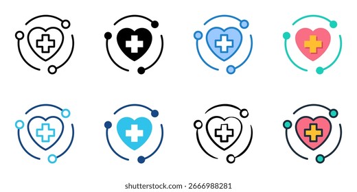  Conjunto de iconos de Healthcare Initiative colección de varios estilos 

