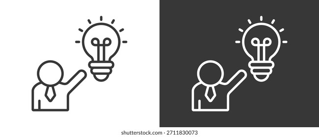 Colección De Vector Del Conjunto Del Icono De La Iniciativa Aislada En Blanco Y Negro