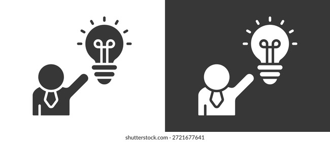 Colección De Vector Del Conjunto Del Icono De La Iniciativa Aislada En Blanco Y Negro