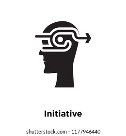 Initiative icon vector isolated on white background, logo concept of Initiative sign on transparent background, filled black symbol