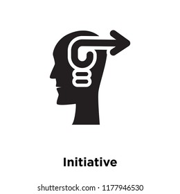 Initiative icon vector isolated on white background, logo concept of Initiative sign on transparent background, filled black symbol