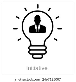 Initiative and leader icon concept