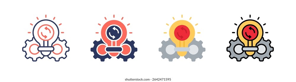 Initiative Multi Style Icon Set Vector