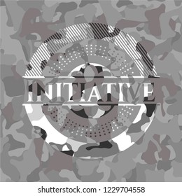 Initiative on grey camo texture