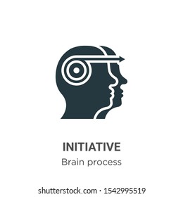 Initiative vector icon on white background. Flat vector initiative icon symbol sign from modern brain process collection for mobile concept and web apps design.