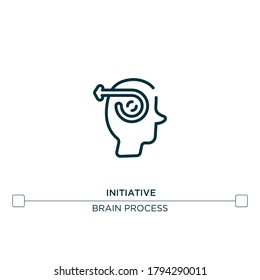 initiative vector line icon. Simple element illustration. initiative outline icon from brain process concept. Can be used for web and mobile
