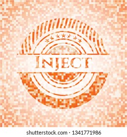 Inject abstract orange mosaic emblem