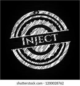 Inject chalk emblem written on a blackboard