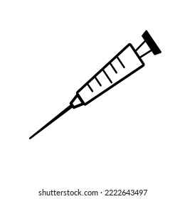 inject, syringe icon isolated on white background, vector illustration
