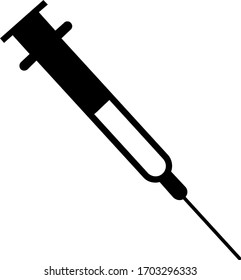 injectable geringa icon with needle design in black and white colors white background