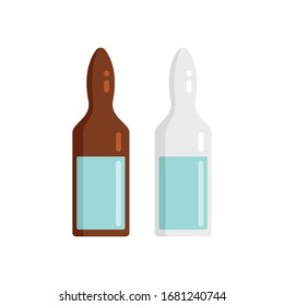 injection ampoule flat icon. Vector injection ampoule in flat style isolated on white background. Element for web, game and medicine advertising