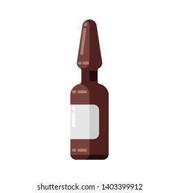 Injection ampoule icon in flat style. Medical illustration isolated on white background.