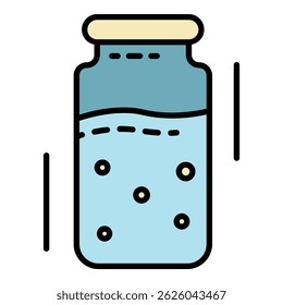 Injection ampoule icon. Outline injection ampoule vector icon color flat isolated
