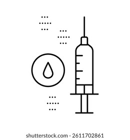 injection anesthesia line icon vector. injection anesthesia sign. isolated contour symbol black illustration