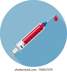 Injection Blood Flat Design Icon