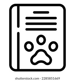 Injection book icon outline vector. Pet animal. Veterinary health