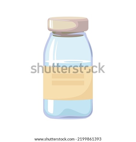 Injection bottle, medicine or vaccine. Vector icon isolated on white background.
